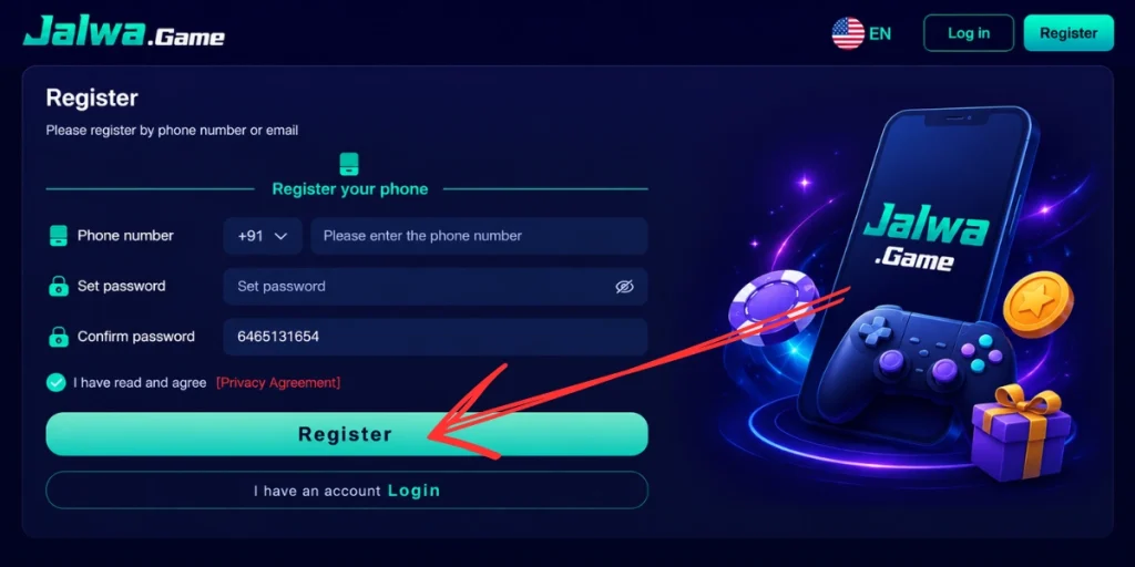 click on the register