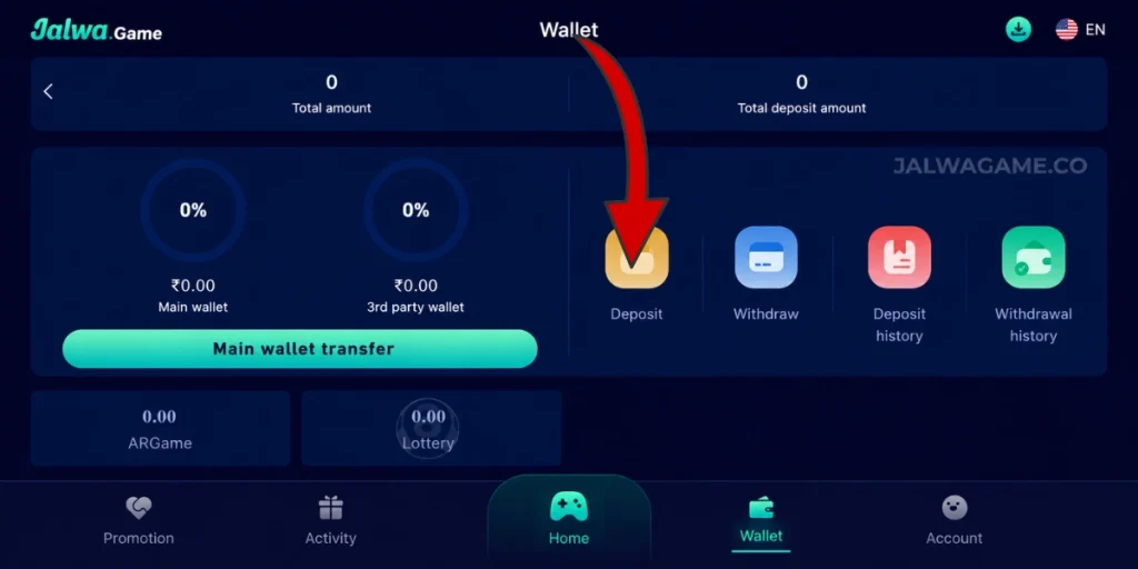 click on deposit